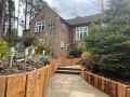 curved timber retaining wall softwood sleepers